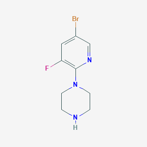 molecular formula C9H11BrFN3 B3214346 1-(5-Bromo-3-fluoropyridin-2-YL)piperazine CAS No. 1141669-85-3