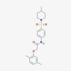 molecular formula C22H28N2O4S B321435 2-(2,5-dimethylphenoxy)-N-{4-[(4-methylpiperidin-1-yl)sulfonyl]phenyl}acetamide 