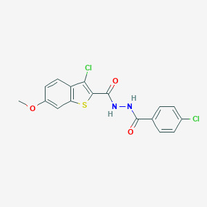 molecular formula C17H12Cl2N2O3S B321439 3-chloro-N'-(4-chlorobenzoyl)-6-methoxy-1-benzothiophene-2-carbohydrazide 