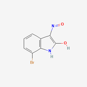molecular formula C8H5BrN2O2 B3214398 7-Bromo-3-(hydroxyimino)indolin-2-one CAS No. 114344-59-1