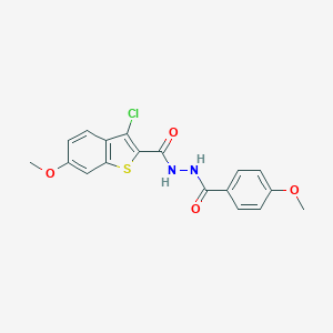 3-chloro-6-methoxy-N'-(4-methoxybenzoyl)-1-benzothiophene-2-carbohydrazide