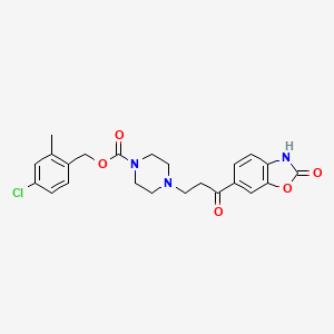 4-Chloro-2-methylbenzyl 4-(3-oxo-3-(2-oxo-2,3-dihydrobenzo[d]oxazol-6-yl)propyl)piperazine-1-carboxylate