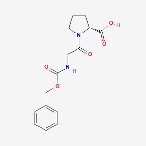molecular formula C15H18N2O5 B3214490 (R)-1-(2-(((Benzyloxy)carbonyl)amino)acetyl)pyrrolidine-2-carboxylic acid CAS No. 114501-87-0