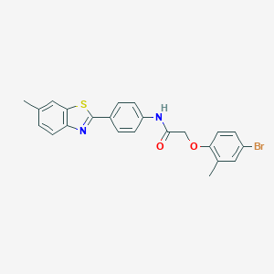 2-(4-bromo-2-methylphenoxy)-N-[4-(6-methyl-1,3-benzothiazol-2-yl)phenyl]acetamide