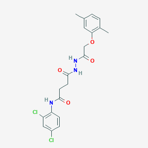 molecular formula C20H21Cl2N3O4 B321457 N-(2,4-dichlorophenyl)-4-{2-[(2,5-dimethylphenoxy)acetyl]hydrazino}-4-oxobutanamide 