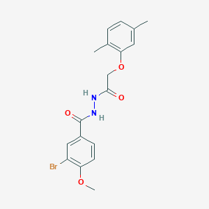 molecular formula C18H19BrN2O4 B321459 3-bromo-N'-[(2,5-dimethylphenoxy)acetyl]-4-methoxybenzohydrazide 