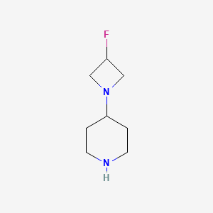 molecular formula C8H15FN2 B3214619 4-(3-Fluoroazetidin-1-YL)piperidine CAS No. 1147422-28-3