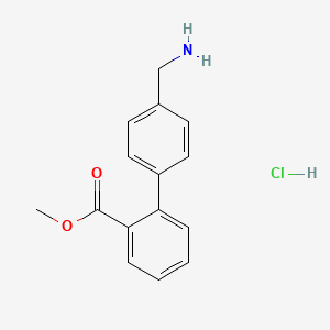 molecular formula C15H16ClNO2 B3214627 Methyl 4'-(Aminomethyl)biphenyl-2-carboxylate HCl CAS No. 114772-65-5