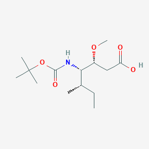 molecular formula C14H27NO5 B3214638 (3R,4S,5S)-3-Methoxy-4-(tert-butoxycarbonylamino)-5-methylheptanoic acid CAS No. 1148056-60-3