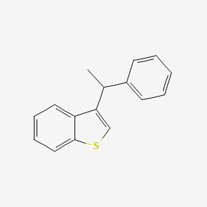 molecular formula C16H14S B3214656 3-(1-Phenylethyl)benzo[b]thiophene CAS No. 114838-47-0