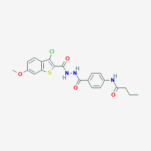 N-[4-({2-[(3-chloro-6-methoxy-1-benzothien-2-yl)carbonyl]hydrazino}carbonyl)phenyl]butanamide