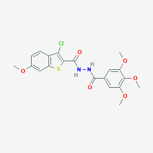 molecular formula C20H19ClN2O6S B321474 3-chloro-6-methoxy-N'-(3,4,5-trimethoxybenzoyl)-1-benzothiophene-2-carbohydrazide 