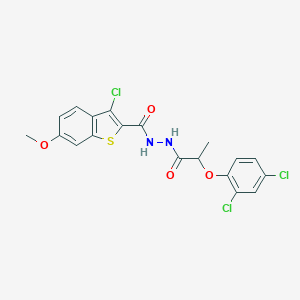 3-chloro-N'-[2-(2,4-dichlorophenoxy)propanoyl]-6-methoxy-1-benzothiophene-2-carbohydrazide