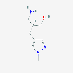 molecular formula C8H15N3O B3214764 3-Amino-2-[(1-methyl-1H-pyrazol-4-yl)methyl]propan-1-ol CAS No. 1152820-32-0