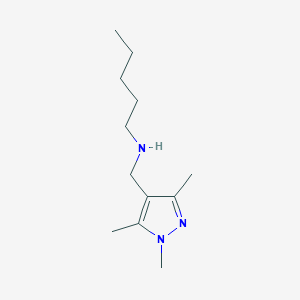 molecular formula C12H23N3 B3214796 pentyl[(trimethyl-1H-pyrazol-4-yl)methyl]amine CAS No. 1152913-95-5