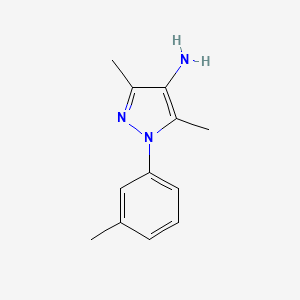 molecular formula C12H15N3 B3214807 3,5-dimethyl-1-(3-methylphenyl)-1H-pyrazol-4-amine CAS No. 1153040-84-6