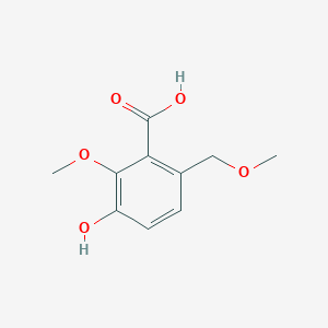 molecular formula C10H12O5 B3214819 3-Hydroxy-2-methoxy-6-(methoxymethyl)benzoic acid CAS No. 115319-77-2