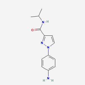 molecular formula C13H16N4O B3214875 1-(4-Aminophenyl)-N-isopropyl-1H-pyrazole-3-carboxamide CAS No. 1154649-74-7