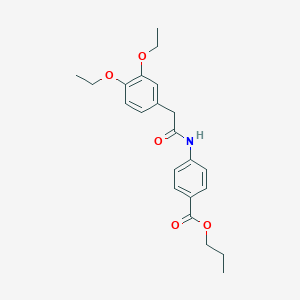 molecular formula C22H27NO5 B321488 Propyl 4-{[(3,4-diethoxyphenyl)acetyl]amino}benzoate 