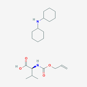 molecular formula C21H38N2O4 B3214903 L-缬氨酸，N-[(2-丙烯-1-氧基)羰基]-, 与 N-环己基环己胺（1:1）的化合物 CAS No. 115491-97-9