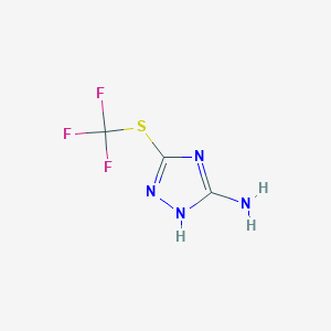 molecular formula C3H3F3N4S B3214908 3-((Trifluoromethyl)thio)-1H-1,2,4-triazol-5-amine CAS No. 1154963-41-3