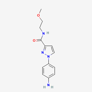 molecular formula C13H16N4O2 B3214922 1-(4-aminophenyl)-N-(2-methoxyethyl)-1H-pyrazole-3-carboxamide CAS No. 1155164-49-0