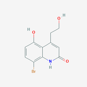 molecular formula C11H10BrNO3 B3214923 8-bromo-5-hydroxy-4-(2-hydroxyethyl)quinolin-2(1H)-one CAS No. 1155270-69-1