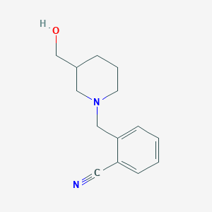 molecular formula C14H18N2O B3214999 2-((3-(Hydroxymethyl)piperidin-1-yl)methyl)benzonitrile CAS No. 1156672-42-2