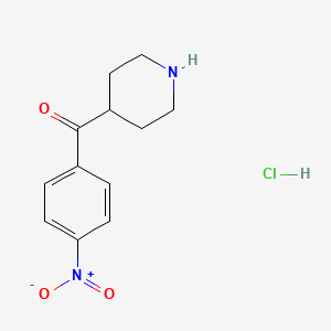 molecular formula C12H15ClN2O3 B3215025 (4-Nitro-phenyl)-piperidin-4-yl-methanone hydrochloride CAS No. 115755-54-9