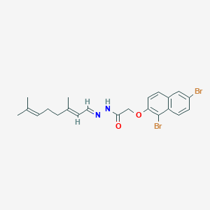 2-[(1,6-dibromo-2-naphthyl)oxy]-N'-(3,7-dimethyl-2,6-octadienylidene)acetohydrazide