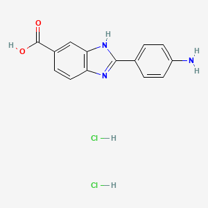 molecular formula C14H13Cl2N3O2 B3215073 2-(4-Aminophenyl)-1H-benzo[d]imidazole-5-carboxylic acid dihydrochloride CAS No. 1158540-65-8