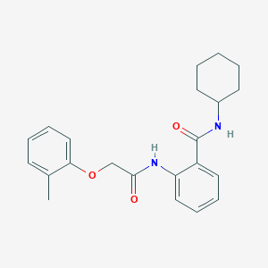 molecular formula C22H26N2O3 B321514 N-cyclohexyl-2-{[(2-methylphenoxy)acetyl]amino}benzamide 