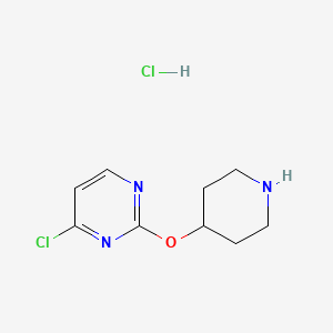 molecular formula C9H13Cl2N3O B3215256 4-Chloro-2-(piperidin-4-yloxy)pyrimidine hydrochloride CAS No. 1159823-41-2