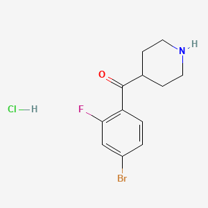 molecular formula C12H14BrClFNO B3215257 4-(4-Bromo-2-fluorobenzoyl)piperidine hydrochloride CAS No. 1159826-08-0