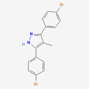molecular formula C16H12Br2N2 B3215286 3,5-bis(4-bromophenyl)-4-methyl-1H-pyrazole CAS No. 1159937-19-5