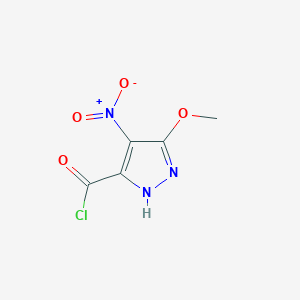 molecular formula C5H4ClN3O4 B3215305 3-methoxy-4-nitro-1H-pyrazole-5-carbonyl chloride CAS No. 1159988-54-1
