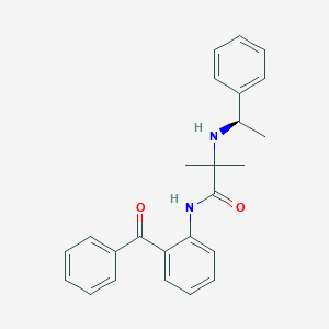 molecular formula C25H26N2O2 B3215334 (R)-N-(2-Benzoylphenyl)-2-methyl-2-((1-phenylethyl)amino)propanamide CAS No. 1160187-23-4