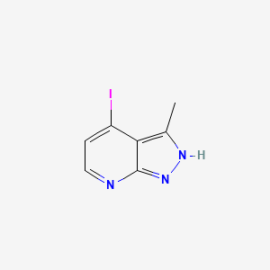 molecular formula C7H6IN3 B3215380 4-Iodo-3-methyl-1H-pyrazolo[3,4-b]pyridine CAS No. 1160502-26-0