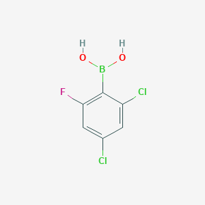 molecular formula C6H4BCl2FO2 B3215390 2,4-Dichloro-6-fluorophenylboronic acid CAS No. 1160561-26-1