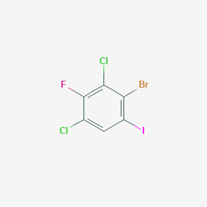 molecular formula C6HBrCl2FI B3215418 2-Bromo-3,5-dichloro-4-fluoroiodobenzene CAS No. 1160573-88-5