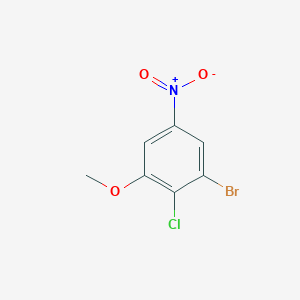 molecular formula C7H5BrClNO3 B3215426 1-Bromo-2-chloro-3-methoxy-5-nitrobenzene CAS No. 1160574-48-0