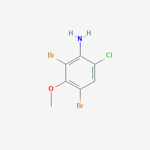 molecular formula C7H6Br2ClNO B3215430 2,4-Dibromo-6-chloro-3-methoxyaniline CAS No. 1160574-86-6