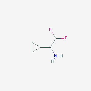 molecular formula C5H9F2N B3215467 1-Cyclopropyl-2,2-difluoroethan-1-amine CAS No. 1160786-03-7