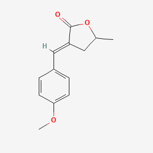 molecular formula C13H14O3 B3215532 (E)-3-(4-Methoxybenzylidene)-5-methyldihydrofuran-2(3H)-one CAS No. 116249-71-9