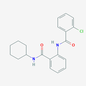 molecular formula C20H21ClN2O2 B321560 2-[(2-chlorobenzoyl)amino]-N-cyclohexylbenzamide 