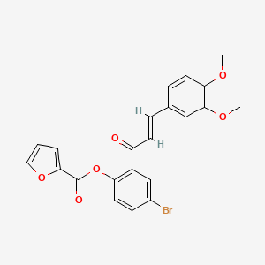 molecular formula C22H17BrO6 B3215604 4-bromo-2-[(2E)-3-(3,4-dimethoxyphenyl)prop-2-enoyl]phenyl furan-2-carboxylate CAS No. 1164461-51-1