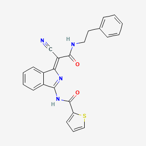 (Z)-N-(1-(1-cyano-2-oxo-2-(phenethylamino)ethylidene)-1H-isoindol-3-yl)thiophene-2-carboxamide
