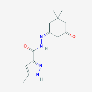 molecular formula C13H18N4O2 B321565 N'-(3,3-dimethyl-5-oxocyclohexylidene)-3-methyl-1H-pyrazole-5-carbohydrazide 