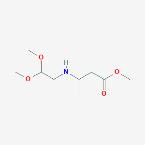 molecular formula C9H19NO4 B3215652 Methyl 3-[(2,2-dimethoxyethyl)amino]butanoate CAS No. 116544-11-7
