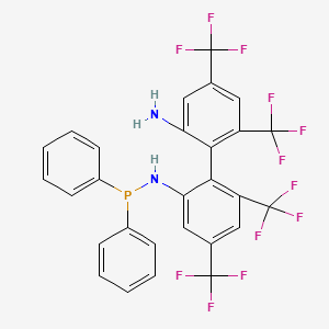 molecular formula C28H17F12N2P B3215655 2-[2-(Diphenylphosphanylamino)-4,6-bis(trifluoromethyl)phenyl]-3,5-bis(trifluoromethyl)aniline CAS No. 1165709-81-8